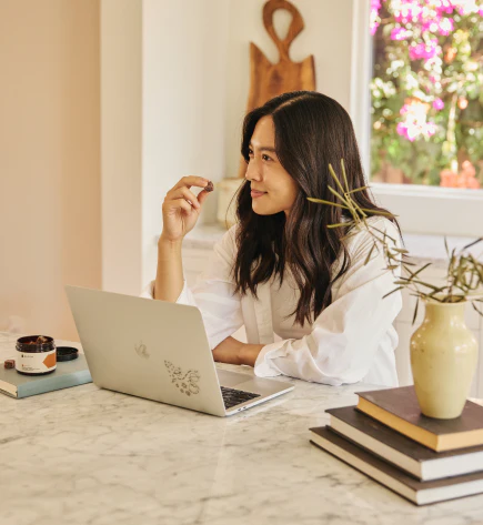 A Girl in front of Laptop